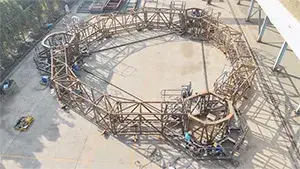 Montaje de prueba de estructura de acero para proyecto de planta desalinizadora de agua de mar