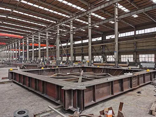 Montaje de prueba en taller de la base de grúa